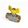 Кран шаровой KOER KR.218.G - 3/4" FM ГШБ, ручка "бабочка" желтая (KR0094)