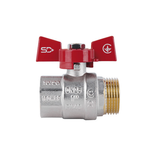 Кран шаровой SD Plus 1" ВЗ для воды (бабочка) SD607NW25PN40