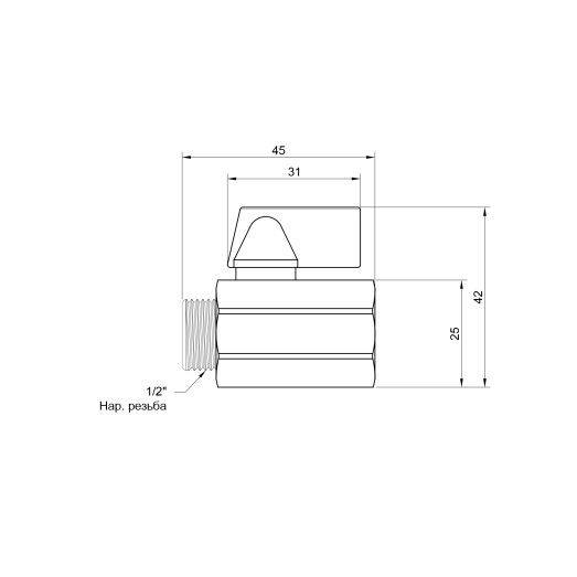 Кран шаровой SD Plus "Mini" 1/2" ВЗ SD188W15