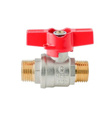 Кран кульовий ШШМ Koer Extreme KE.219-15 - 1/2" MM ручка "метелик" червона (KR5762)