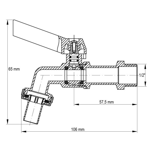 Кран пивной 1/2" KOER KR.251 (KR0011)