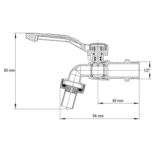 Кран полива Koer KR.246 - 1/2" (KR3197)