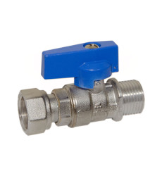 Кран прямой Bianchi 528ME 1/2"x1/2" с накидной гайкой синий (528M04040E)