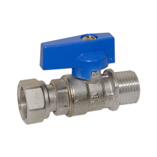 Кран прямой Bianchi 528ME 1/2"x1/2" с накидной гайкой синий (528M04040E)