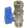Кран прямой Bianchi 528ME 1/2"x1/2" с накидной гайкой синий (528M04040E)