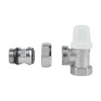 Кран радиаторный Icma 1/2" с антипотеканием угловой без ручки №952 (82952AD06)