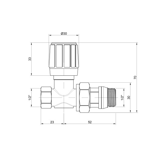 Кран радиаторный Icma 1/2" с антипротечкой прямой №954 (82954AD06)