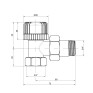 Кран радиаторный Icma 3/4" 28х1,5 угловой №774 (82774AE06)