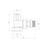 Кран радиаторный Icma 3/4" с антипротечкой угловой без ручки №805+940 (82805AE06940)