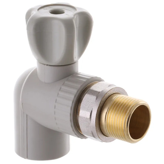 Кран радіаторний кутовий 25x3/4M" PPR (сталева куля) EUROPRODUCT EP.0121 (EP4046)