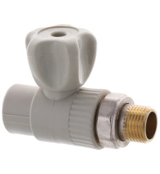 Кран радіаторний прямий 20x1/2M" PPR (латунна куля) EUROPRODUCT EP.0124 (EP4049)