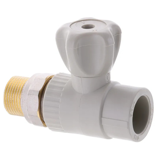 Кран радіаторний прямий 25x3/4M" PPR (латунна куля) EUROPRODUCT EP.0126 (EP4051)