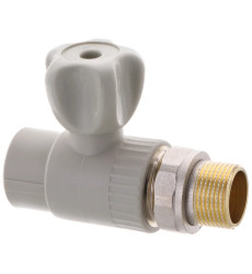 Кран радіаторний прямий 25x3/4M" PPR (сталева куля) EUROPRODUCT EP.0125 (EP4050)