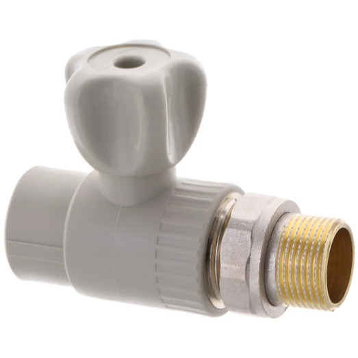 Кран радіаторний прямий 25x3/4M" PPR (сталева куля) EUROPRODUCT EP.0125 (EP4050)