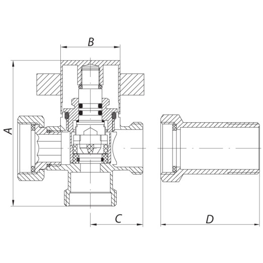 Кран трехходовый 3/4x3/4x3/4 KOER KR.520 (KR0110)