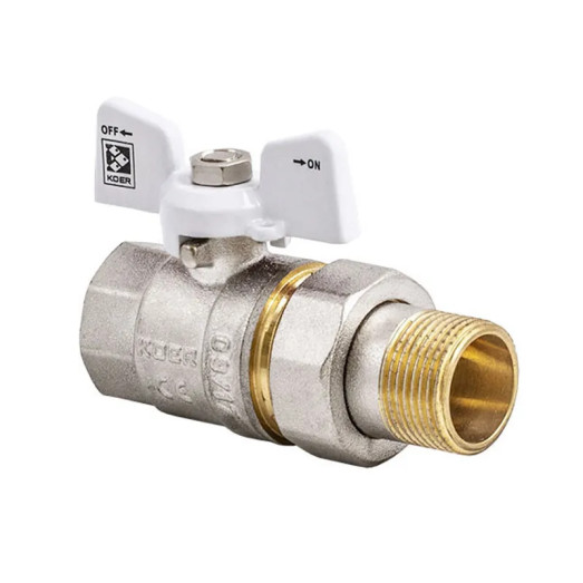 Кран з американкою 1" Koer KR.227.W білий (KR0098)