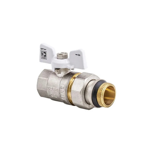 Кран з американкою 1/2" "антипротікання" Koer KR.227.W-Gi білий (KR0190)