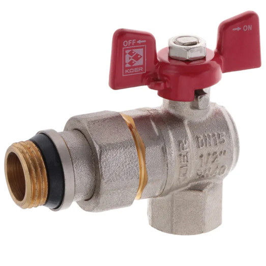 Кран з американкою 1/2" "антипротікання" Koer KR.228-Gi кутовий (KR0196)
