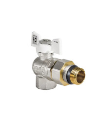Кран з американкою 1/2" "антипротікання" Koer KR.228.W-Gi кутовий білий (KR0195)