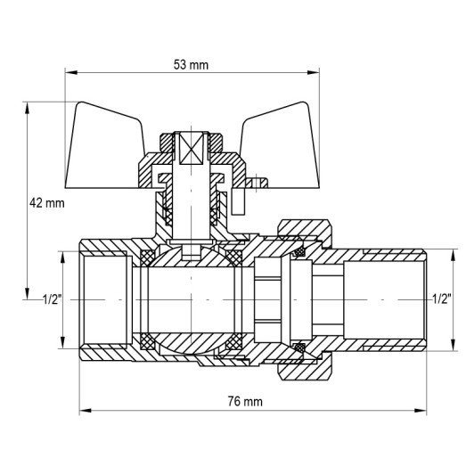 Кран з американкою 1/2" Koer KR.227.W білий (KR0015)
