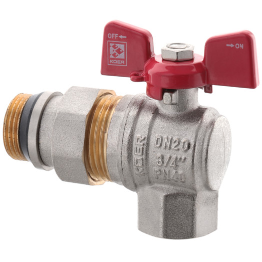 Кран з американкою 3/4" "антипротікання" Koer KR.228-Gi кутовий (KR0194)