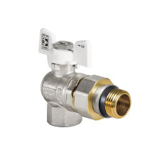 Кран з американкою 3/4" "антипротікання" Koer KR.228.W-Gi кутовий білий (KR0193)