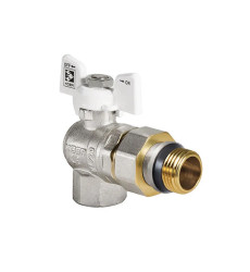 Кран з американкою 3/4" "антипротікання" Koer KR.228.W-Gi кутовий білий (KR0193)