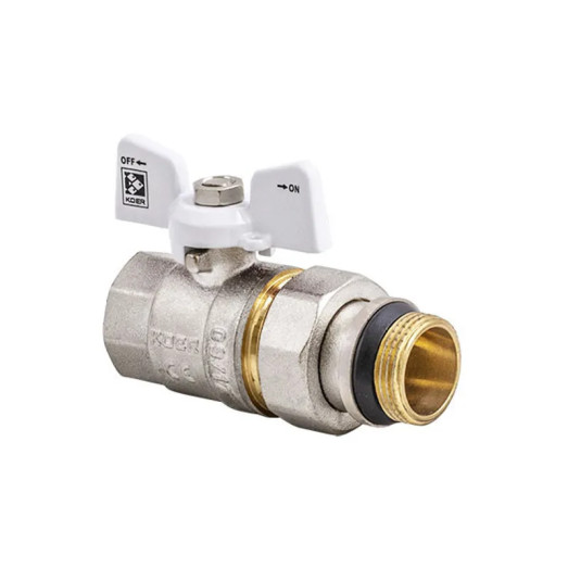Кран з американкою 3/4" "антипротікання" Koer KR.227.W-Gi білий (KR0192)