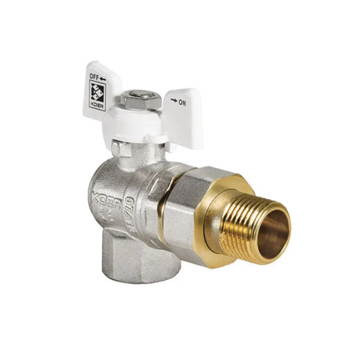 Кран з американкою 3/4" Koer KR.228.W кутовий білий (KR0100)
