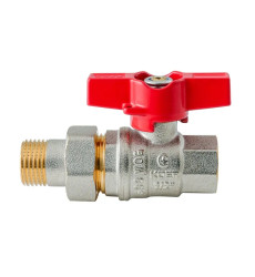 Кран з американкою Koer Extreme KE.227-15 - 1/2" ручка "метелик" червона (KR5765)