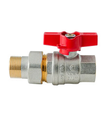 Кран з американкою Koer Extreme KE.227-20 - 3/4" ручка "метелик" червона (KR5766)