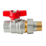Кран з американкою Koer Extreme KE.227-20 - 3/4" ручка "метелик" червона (KR5766)