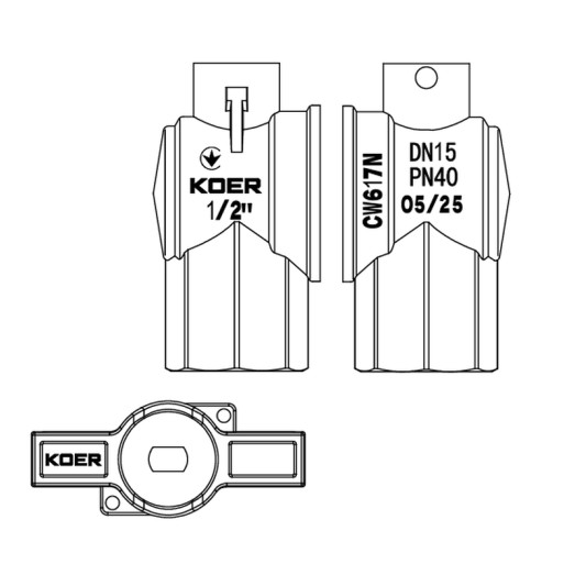 Кран з американкою кутовий Koer Extreme KE.228-15 - 1/2" ручка "метелик" червона (KR5763)
