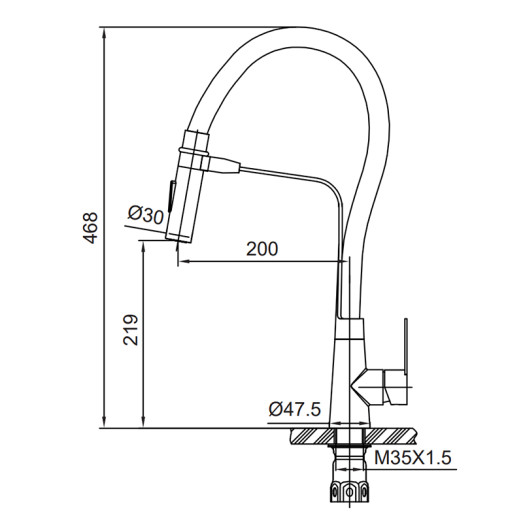 Кухонний змішувач з силіконовим виливом Koer KI-70022-02 (KR4799)