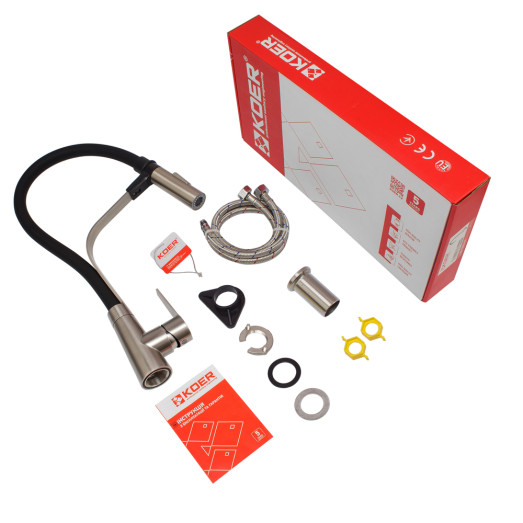 Кухонний змішувач з силіконовим виливом Koer KI-70022-02 (KR4799)