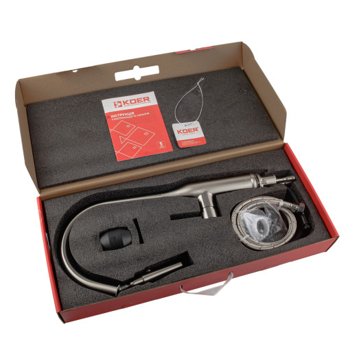 Кухонный смеситель с выдвижным изливом KOER KI-70004-02 (KR3385)