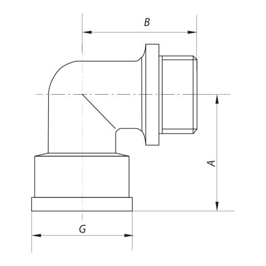Кут 3/4'' ЗВ (хром) Koer KF.L08MF.CHR (KF0128)