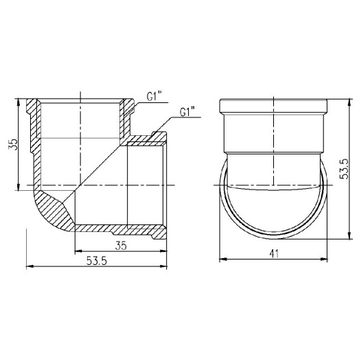 Угол SD Forte 1" ВВ SF36825