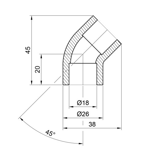 Уголок PPR Alfa Plast 20, 45° (APEL4520XXX)