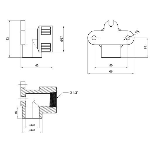 Кутик PPR Alfa Plast настінний 20х1/2" ВР (APF90W2012X)