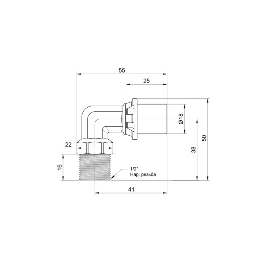 Кутик прес Icma 16х1/2" ЗР №404 (81404ADGH06)