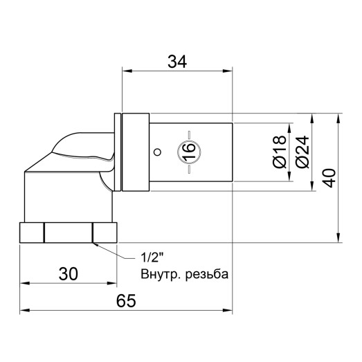 Кутик прес SharkBite 16х1/2" ВР (SNP021612FB)