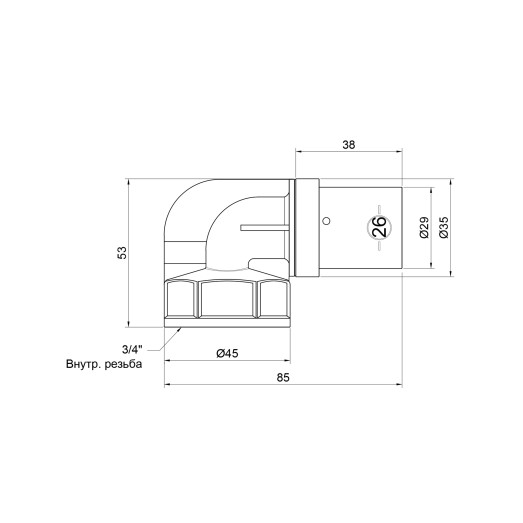 Кутик прес SharkBite 26х3/4" ВР (SNP022634FB)