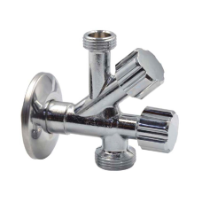 Кран двойной угловой для сантехприборов Albertoni 1/2x1/2x3/4 (D902694)