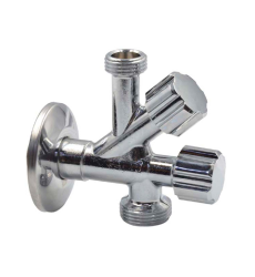 Кран подвійний кутовий для сантехприладів Albertoni 1/2x1/2x3/4 (D902694)