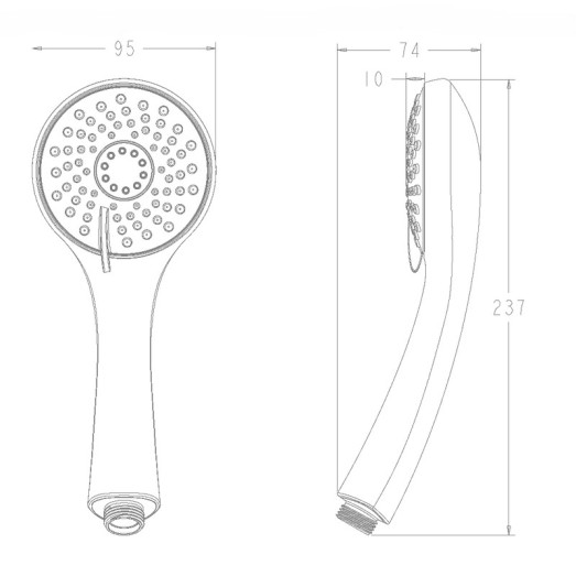 Лійка для душу Koer KP-0405-01 3 функції (Колір хром) (KR5409)