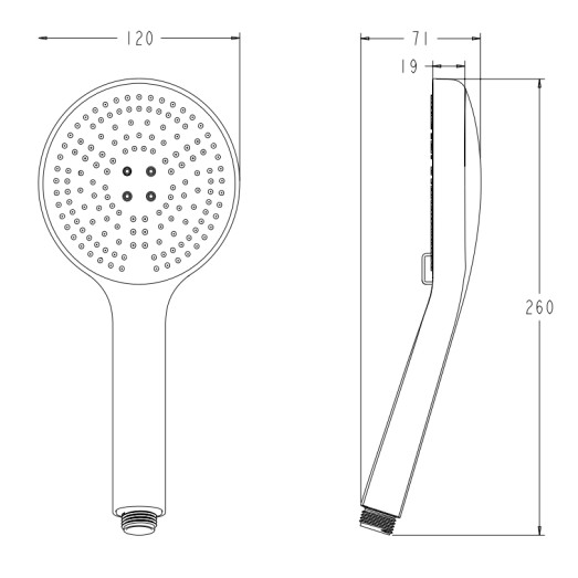Лійка для душу Koer KP-0406-01 3 функції (Колір хром) (KR5410)