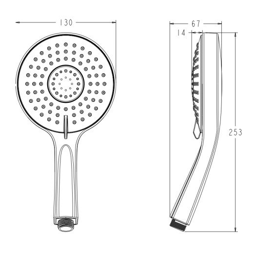 Лійка для душу Koer KP-0408-01 5 функцій (Колір хром) (KR5412)