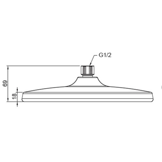 Лійка для душу стельова Koer KP-0401-05-OH 250мм (KR4982)