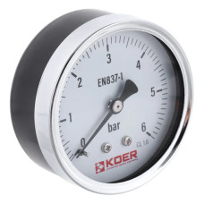 Манометр аксіальний KOER KM.611A 63мм (0-6 bar) 1/4''-1/2'' (KR2901)